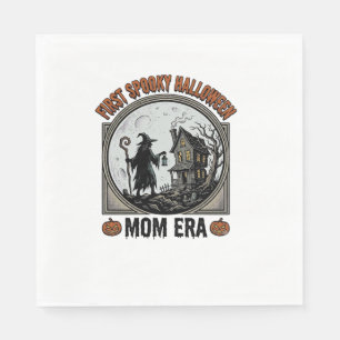 Erste Halloween-Mutter Vintage-Gravur Verhexte Hex Serviette
