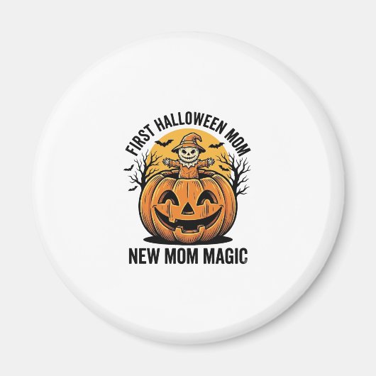 Erste Halloween-Mutter Vintage-Kürbis-Fledermaus-S Magnet (Vorne)