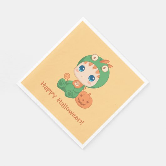 Erste Halloween-Niedlich-Baby-Dragon-Dinosaurier-K Serviette (Ecke)