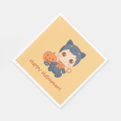 Erste Halloween-Niedlich-Kinderkatzenkostüm Serviette (Ecke)