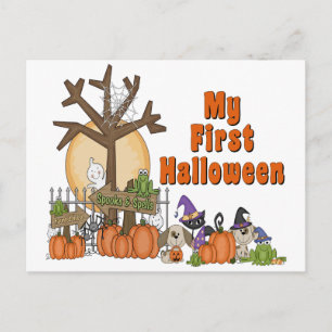 Erste Halloween Niedlich & Spooky Postkarte
