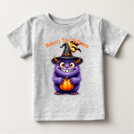 Erste Halloween-Niedliche Monsterbezeichnung anpas Baby T-shirt