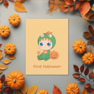 Erste Halloween-Niedliches Baby Dragon-Dinosaurier Postkarte