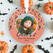 Erste Halloween Orange Mushroom Fall Foto Ornament