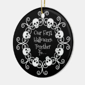 Erste Halloween-Schädelkranz Keramik Ornament (Links)