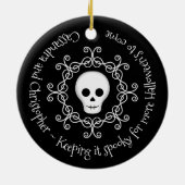 Erste Halloween-Schädelkranz Keramik Ornament (Hinten)