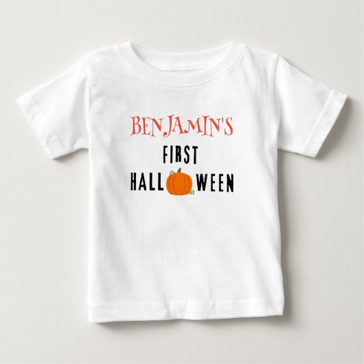 Erste Halloween-T - Shirt, Individuelle Name perso Baby T-shirt (Vorderseite)