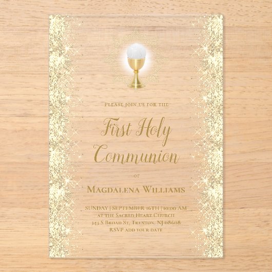 Erste Heilige Kommune Acryleinladungen (Vorderseite)