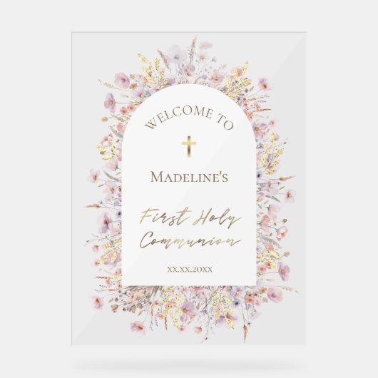 Erste Heilige Kommune Acrylschild (Vorderseite)