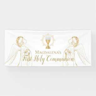 Erste Heilige Kommune Adoring Engel Design Banner