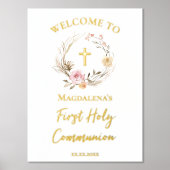 Erste heilige Kommune Begrüßungsschild Foil Print Foliendrucke (Vorderseite)