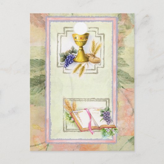 Erste Heilige Kommune, Bestätigung Postkarte (Vorderseite)