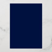 Erste Heilige Kommune Cross Navy Blue Gold Folieneinladung (Rückseite)