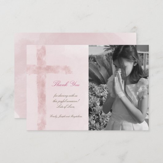 Erste heilige Kommune danke dir Aquarell Einladung (Vorne/Hinten)