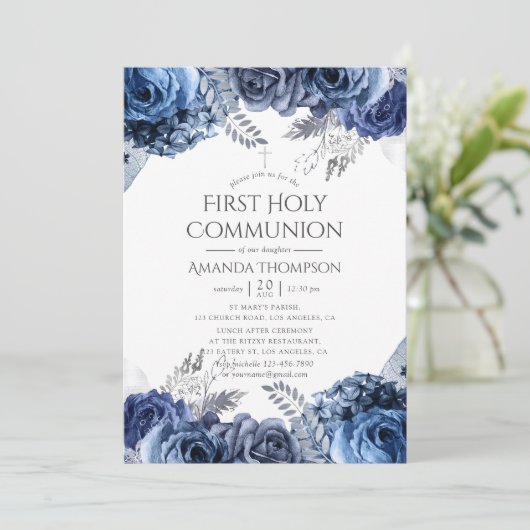 Erste heilige Kommune der Marine, Weiß und Silberb Einladung (Stehend Vorderseite)