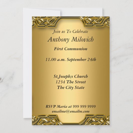 Erste Heilige Kommune Einladung (Rückseite)