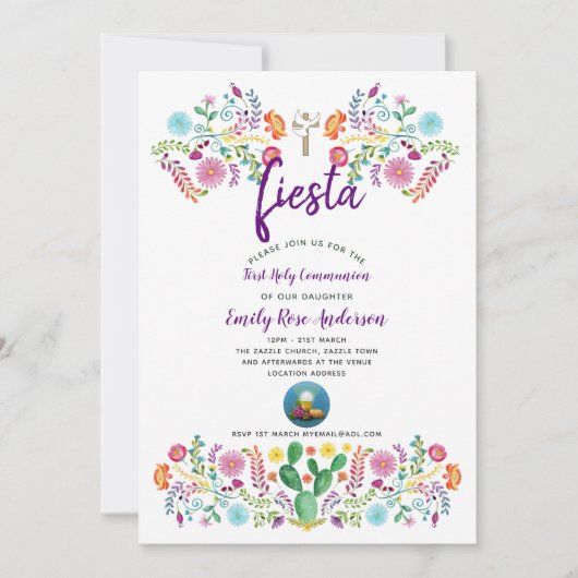 Erste Heilige Kommune Einladung FIESTA Junge oder  (Vorderseite)