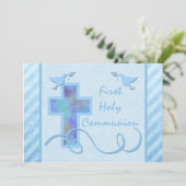 Erste Heilige Kommune Einladung für einen Jungen (Stehend Vorderseite)