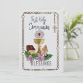 Erste Heilige Kommune Feiertagskarte (Stehend Vorderseite)