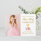 Erste Heilige Kommune Foto Rosa Blumenladen (Stehend Vorderseite)