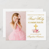 Erste Heilige Kommune Foto Rosa Blumenladen (Vorne/Hinten)