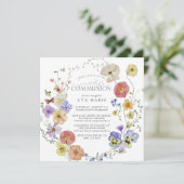 Erste Heilige Kommune Frühjahrsommer Wildblume Einladung (Stehend Vorderseite)