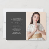 Erste Heilige Kommune für sie| Modernes Foto Einladung (Rückseite)