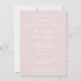 Erste Heilige Kommune Kreuz mit Taube und Herz Einladung