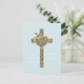 Erste Heilige Kommune Kreuz mit Taube und Herz Postkarte (Stehend Vorderseite)