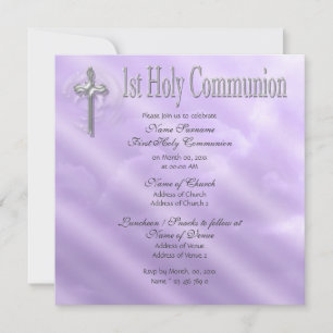 Erste heilige Kommune lila religiös Einladung