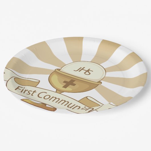 Erste Heilige Kommune Pappteller (Schrägansicht)