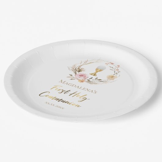 Erste Heilige Kommune Pappteller (Schrägansicht)