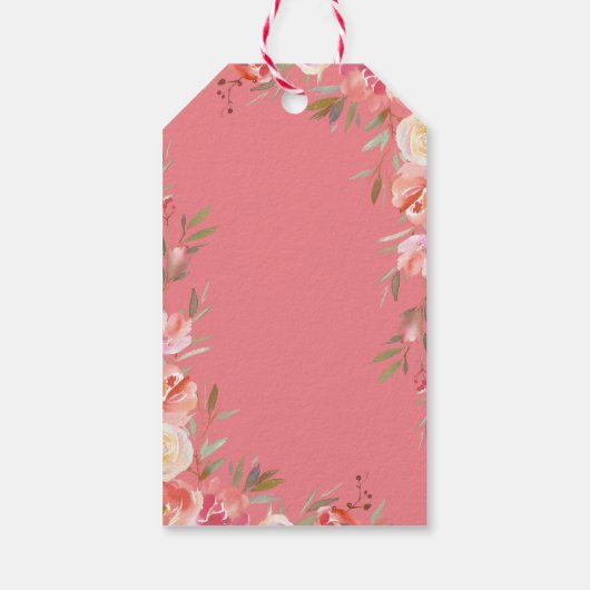 Erste Heilige Kommune Rosa Blumenkreuz Gefallen Geschenkanhänger (Rückseite)