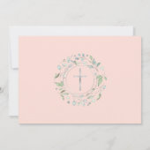 Erste Heilige Kommune Rosa Foto Silber Dankeskarte (Rückseite)