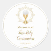 Erste Heilige Kommune Runder Aufkleber (Vorderseite)