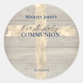 Erste Heilige Kommune Runder Aufkleber (Vorderseite)