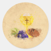 Erste Heilige Kommune Runder Aufkleber (Vorderseite)