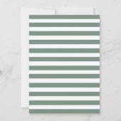 Erste heilige Kommune Sage Green Stripes Gold Einladung (Rückseite)