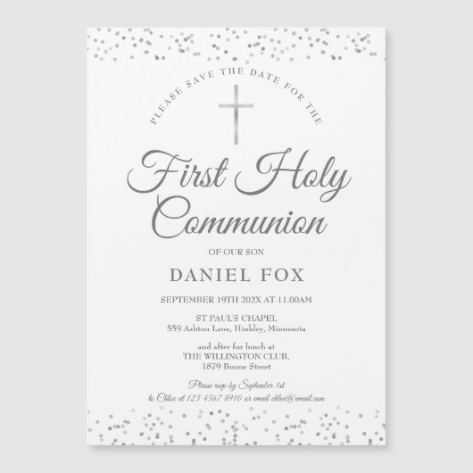 Erste Heilige Kommune Silver Stardust Save the Dat Magnetkarte (Vorderseite)