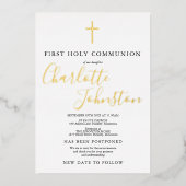 Erste Heilige Kommune verschoben Neudatum Folieneinladung (Vorderseite)