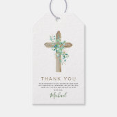 Erste heilige Kommune Vielen Dank Eukalyptus Green Geschenkanhänger (Vorderseite)