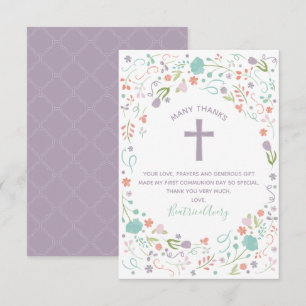 Erste heilige Kommune Vielen Dank Note Card , Cust Einladung