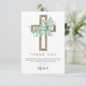 Erste heilige Kommune Vielen Dank Sage Eukalyptus  Dankeskarte (Stehend Vorderseite)