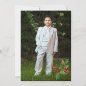 Erste heilige Kommune Winterwald-Schneeflocke Einladung (Rückseite)