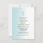 Erste heilige Kommunion Aquarellblau Splash Einladung (Vorderseite)