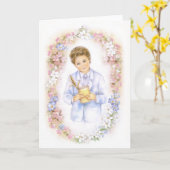 Erste heilige Kommunion, Bestätigungsjunge Karte (Gelbe Blume)