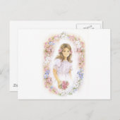 Erste heilige Kommunion, Bestätigungsmädchen Postkarte (Vorne/Hinten)