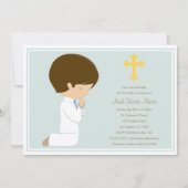 Erste Heilige Kommunion - Blau | Einladung (Vorderseite)