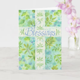 Erste Heilige Kommunion Blauer Kreuz Herzlichen Gl Karte