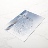 Erste Heilige Kommunion blaues Kreuz Folieneinladung (Gedreht)